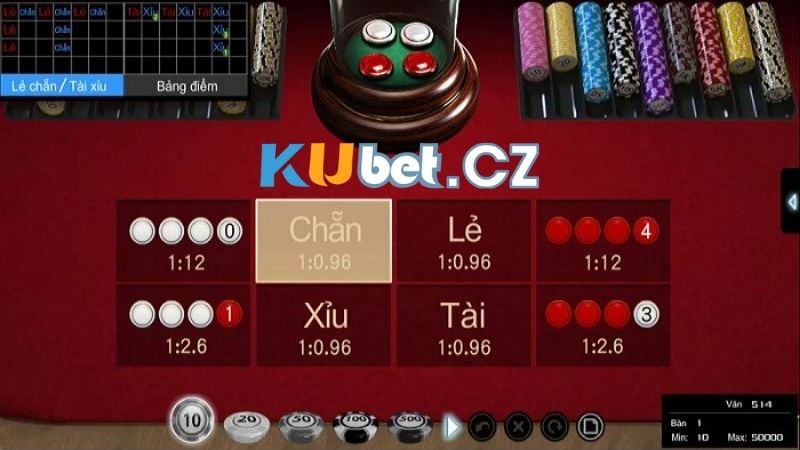 Xóc đĩa Kubet cược chẵn lẻ